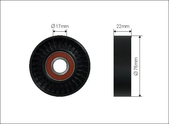 Caffaro 02-00 - Τροχαλία παρέκκλισης, ιμάντας poly-V parts5.com