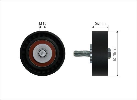 Caffaro 19-43 - Направляющий ролик, поликлиновый ремень parts5.com