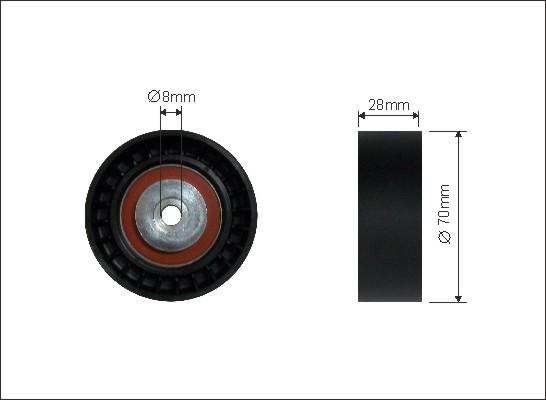 Caffaro 196-39 - Umlenk / Führungsrolle, Keilrippenriemen parts5.com