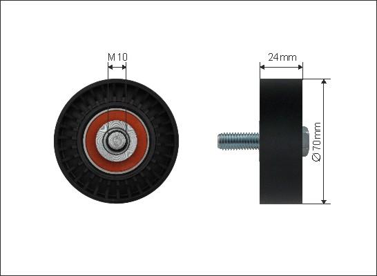 Caffaro 144-11 - Vratná / vodiaca kladka rebrovaného klinového remeňa parts5.com