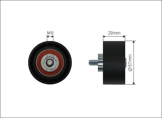 Caffaro 161-54 - Τροχαλία παρέκκλισης, οδοντ. ιμάντας parts5.com