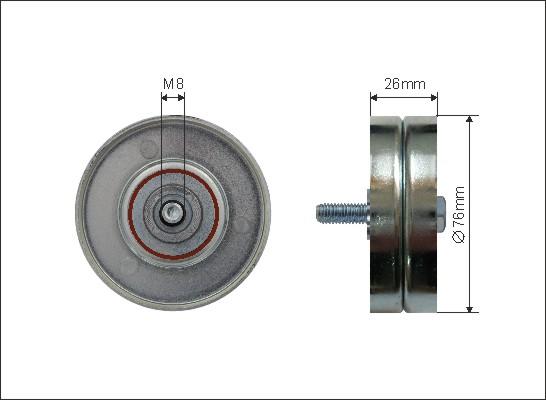 Caffaro 168-14 - Rolka kierunkowa / prowadząca, pasek klinowy zębaty parts5.com