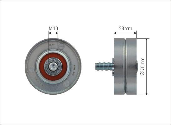 Caffaro 11-60 - Szíjtárcsa / vezetőgörgő, hosszbordás szíj parts5.com