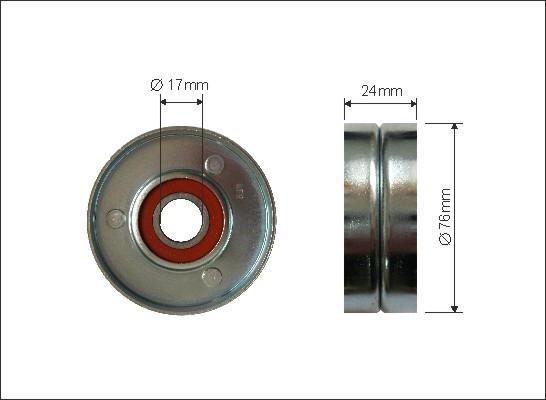 Caffaro 240-00 - Vratná / vodiaca kladka rebrovaného klinového remeňa parts5.com