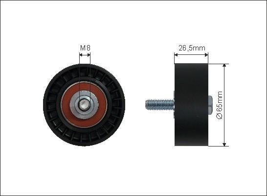 Caffaro 13-58 - Τροχαλία παρέκκλισης, ιμάντας poly-V parts5.com