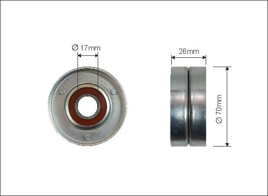 Caffaro 60-00 - Τροχαλία παρέκκλισης, ιμάντας poly-V parts5.com