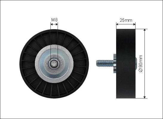 Caffaro 12-16 - Saptırma / Kılavuz makarası, Kanallı V-kayışı parts5.com