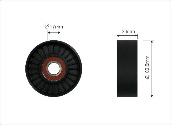 Caffaro 122-00 - Deflection / Guide Pulley, v-ribbed belt parts5.com