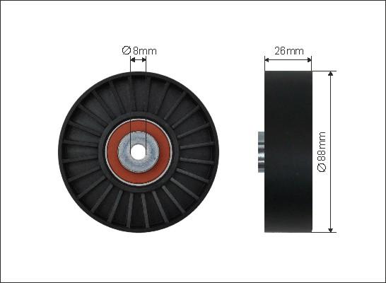 Caffaro 12-20 - Rola ghidare / conducere, curea transmisie parts5.com