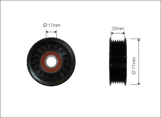 Caffaro 178-00 - Vratná / vodiaca kladka rebrovaného klinového remeňa parts5.com