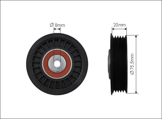 Caffaro 345-22 - Saptırma / Kılavuz makarası, Kanallı V-kayışı parts5.com