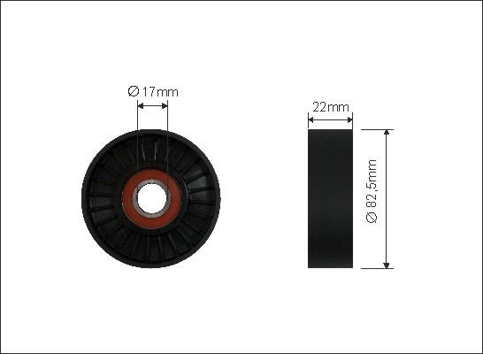 Caffaro 34-00 - Направляющий ролик, поликлиновый ремень parts5.com