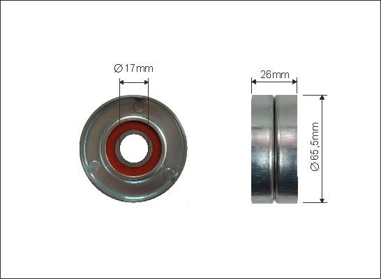 Caffaro 303-00 - Τροχαλία παρέκκλισης, ιμάντας poly-V parts5.com