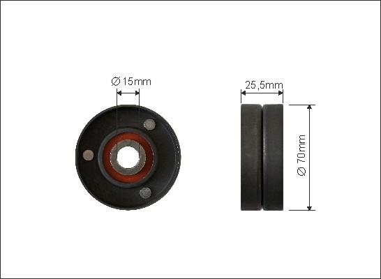 Caffaro 254-00 - Τροχαλία παρέκκλισης, ιμάντας poly-V parts5.com