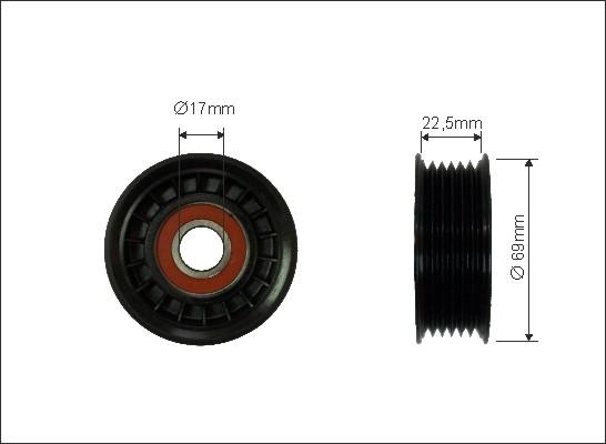 Caffaro 268-00 - Rola ghidare / conducere, curea transmisie parts5.com