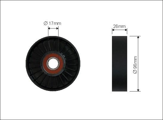 Caffaro 202-00 - Polea inversión / guía, correa poli V parts5.com