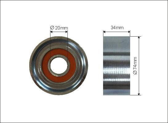 Caffaro 479-00 - Deflection / Guide Pulley, v-ribbed belt parts5.com