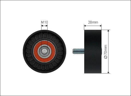 Caffaro 211-00 - Rola ghidare / conducere, curea transmisie parts5.com