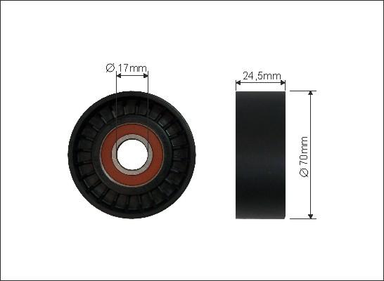 Caffaro 280-00 - Τροχαλία παρέκκλισης, ιμάντας poly-V parts5.com