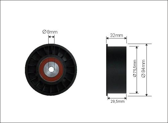 Caffaro 28-22 - Skretni / vodeći valjak, zupčasti remen parts5.com