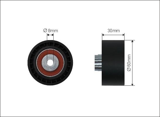 Caffaro 23-33 - Preusmerjevalni valj / vodilni valj, zobati jermen parts5.com