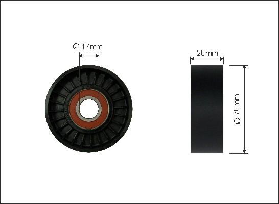 Caffaro 474-00 - Deflection / Guide Pulley, v-ribbed belt parts5.com