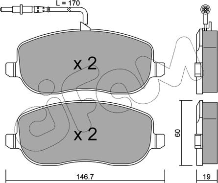 Cifam 822-530-0 - Sada brzdových platničiek kotúčovej brzdy parts5.com