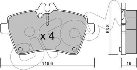 Cifam 822-646-0 - Sada brzdových platničiek kotúčovej brzdy parts5.com