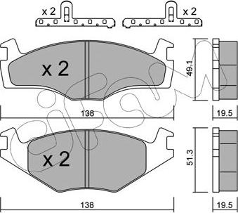 Cifam 822-045-1K - Fékbetétkészlet, tárcsafék parts5.com