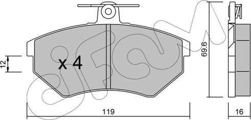 Cifam 822-050-0 - Sada brzdových destiček, kotoučová brzda parts5.com