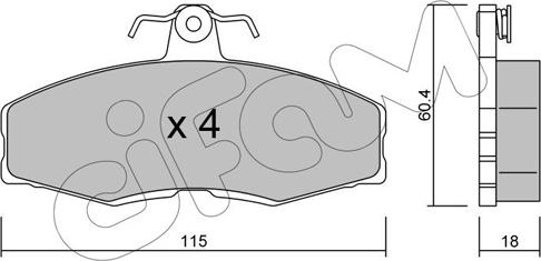 Cifam 822-039-0 - Sada brzdových platničiek kotúčovej brzdy parts5.com