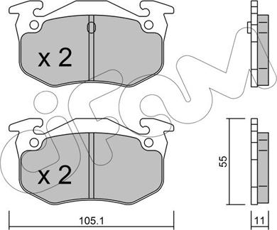 Cifam 822-038-0 - Kit de plaquettes de frein, frein à disque parts5.com