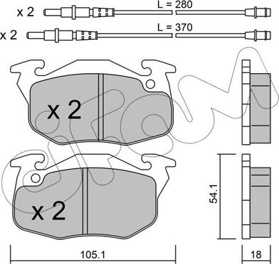 Cifam 822-037-1 - Sada brzdových destiček, kotoučová brzda parts5.com