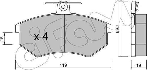 Cifam 822-148-0 - Sada brzdových platničiek kotúčovej brzdy parts5.com