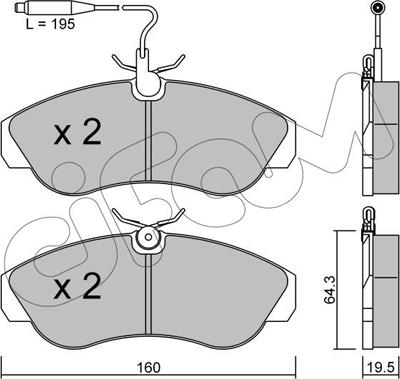 Cifam 822-155-0 - Комплект спирачно феродо, дискови спирачки parts5.com