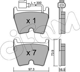 Cifam 822-1043-1 - Sada brzdových platničiek kotúčovej brzdy parts5.com