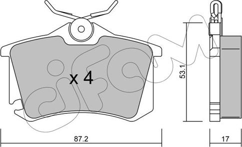 Cifam 822-100-5 - Sada brzdových destiček, kotoučová brzda parts5.com