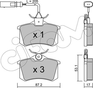 Cifam 822-100-3 - Komplet zavornih oblog, ploscne (kolutne) zavore parts5.com