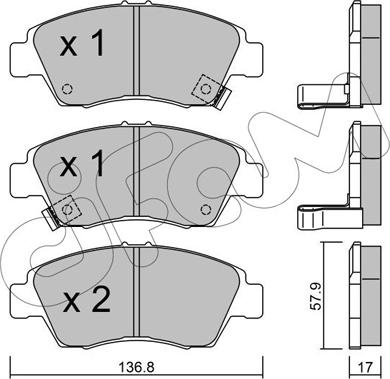 Cifam 822-175-0 - Zestaw klocków hamulcowych, hamulce tarczowe parts5.com