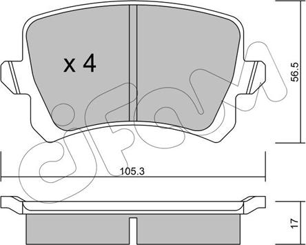 Cifam 822-806-0 - Fékbetétkészlet, tárcsafék parts5.com