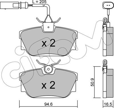 Cifam 822-346-2 - Σετ τακάκια, δισκόφρενα parts5.com