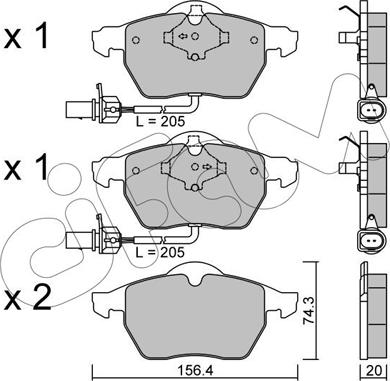 Cifam 822-314-0 - Komplet kočnih obloga, disk kočnica parts5.com