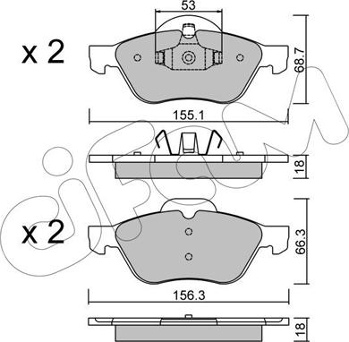 Cifam 822-335-0 - Sada brzdových destiček, kotoučová brzda parts5.com