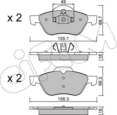 Cifam 822-335-1 - Тормозные колодки, дисковые, комплект parts5.com