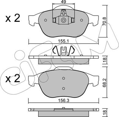 Cifam 822-336-2 - Тормозные колодки, дисковые, комплект parts5.com