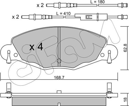 Cifam 822-332-0 - Zestaw klocków hamulcowych, hamulce tarczowe parts5.com