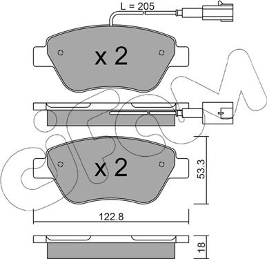 Cifam 822-321-3 - Komplet kočnih obloga, disk kočnica parts5.com