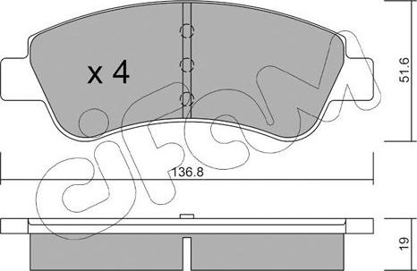 Cifam 822-327-0 - Komplet kočnih obloga, disk kočnica parts5.com