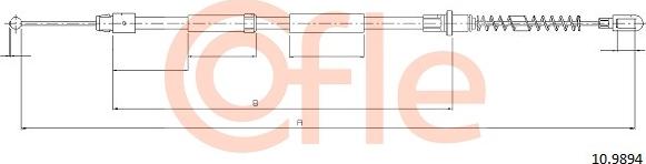 Cofle 92.10.9894 - Cable, parking brake parts5.com