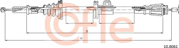 Cofle 92.10.8061 - Cablu, frana de parcare parts5.com